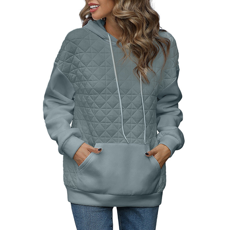 Pull à capuche à blocs de couleurs d'automne pour femme, haut à manches longues, simple, avec cordon de serrage, avec poche, sweat-shirt pour femme