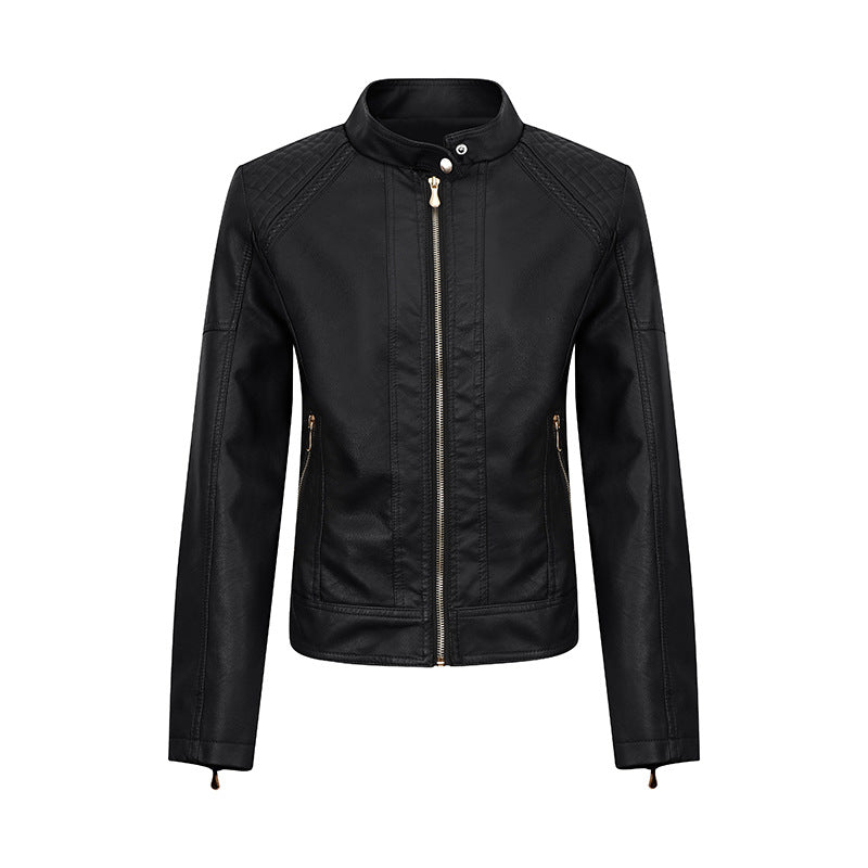 Veste en cuir synthétique pour femme, coupe slim, vêtements de moto, doublés en polaire, vêtements en cuir pour femme, automne hiver