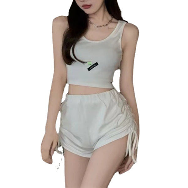 Cotton Sports Casual Pants Sexy Drawstring High Waist