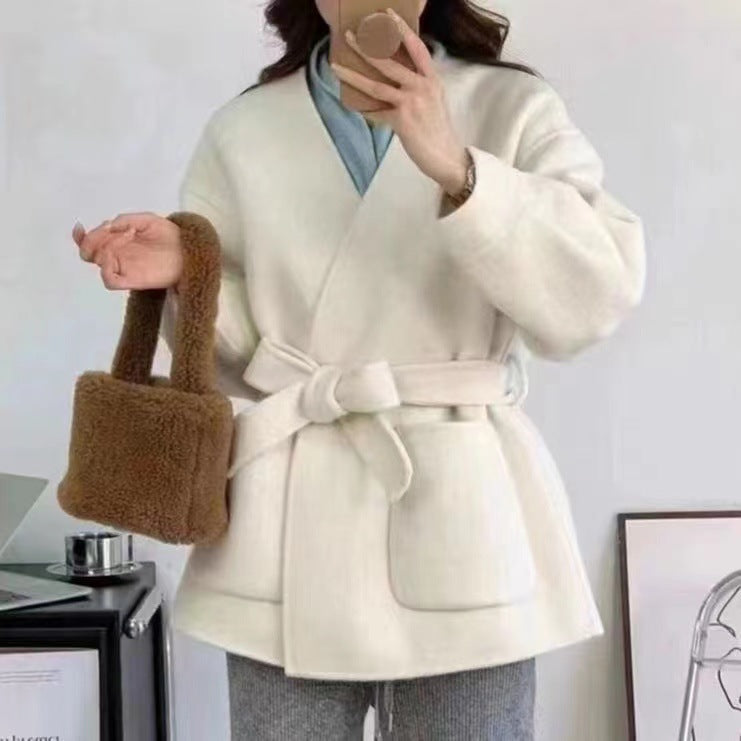 Elegant Slimming Double-sided Wool Overcoat