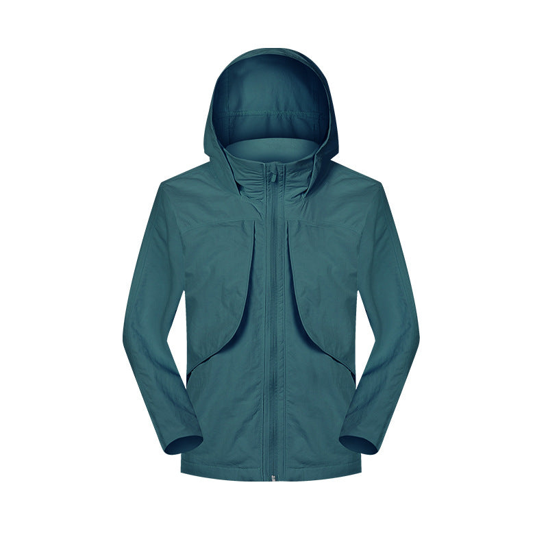 Gran marca mismo tejido a prueba de viento abrigo con capucha a prueba de lluvia mujeres SBS cremallera transpirable Chaqueta con funda suave otoño