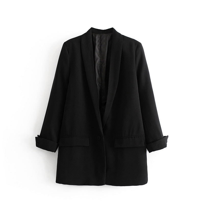 Blazer ample à un bouton pour femme, vêtement de début de printemps, à boucler, pour femme