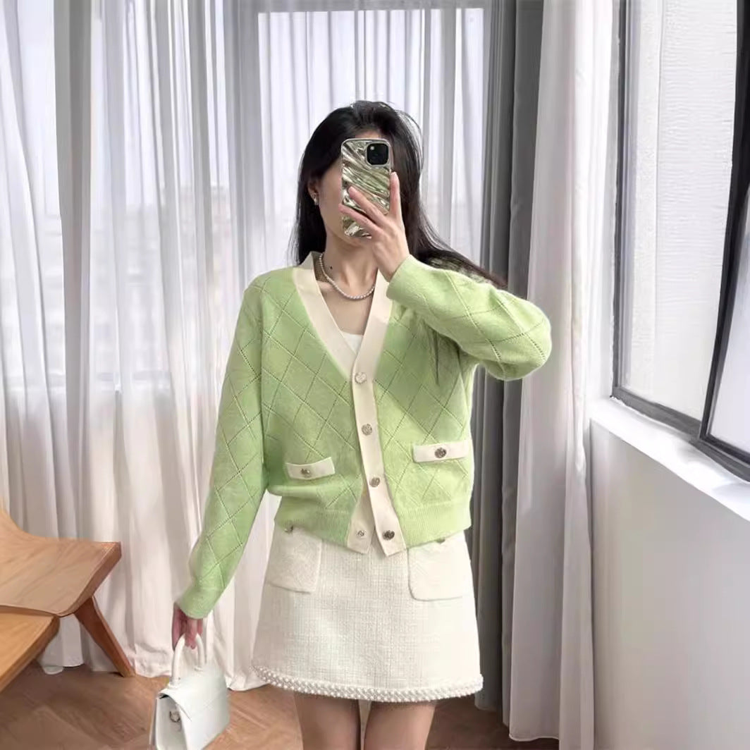 Cashmere Sweater Cardigan Dopamine Color Female