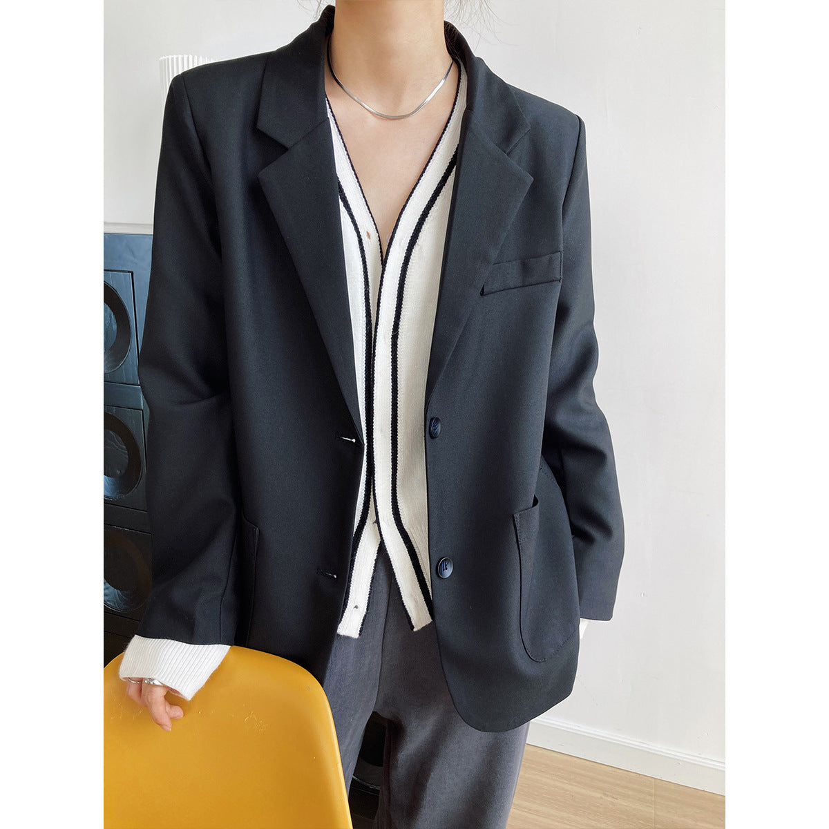 Full Korean Loose Long Sleeve Blazer Women Design Blazer Top Blazer