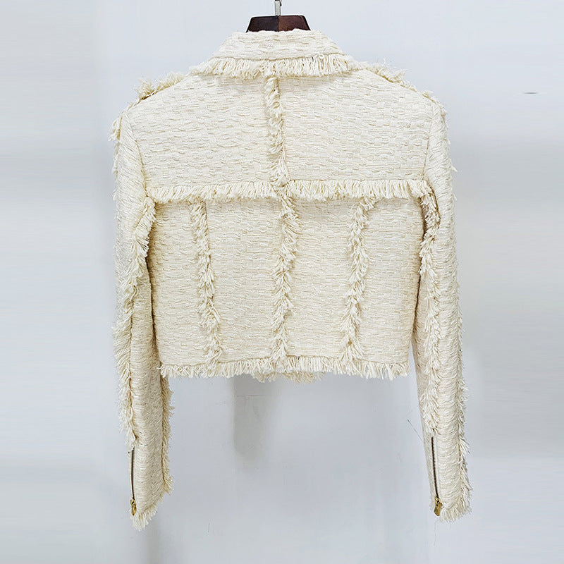 Goods Autumn Winter Star Short Temperamental Tweed Fringe Blazer