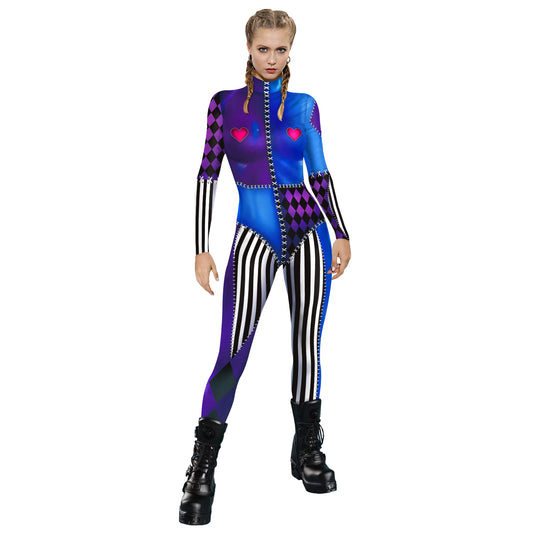 Halloween Digital Printing Armor Jumpsuit Performance Party Cosplay Clothes Long Sleeve Tights