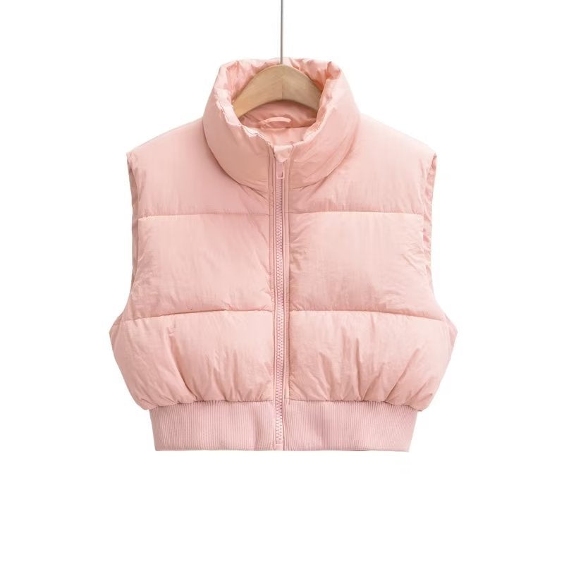 Summer Women Clothing Street City Casual Cotton Padded Jacket Vest