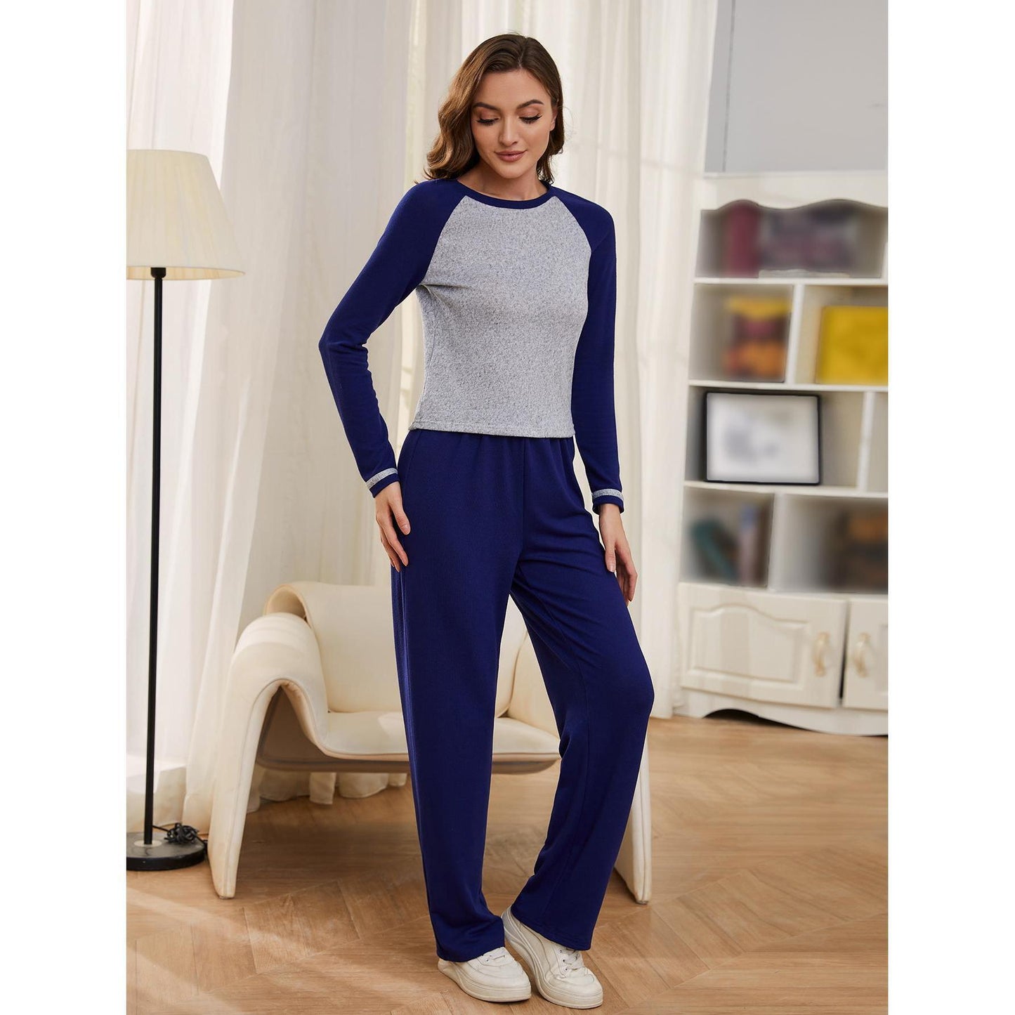 Casual Sports Two Piece Sets Autumn Winter Long Sleeves Trousers Home Pajamas Women Can Wear outside