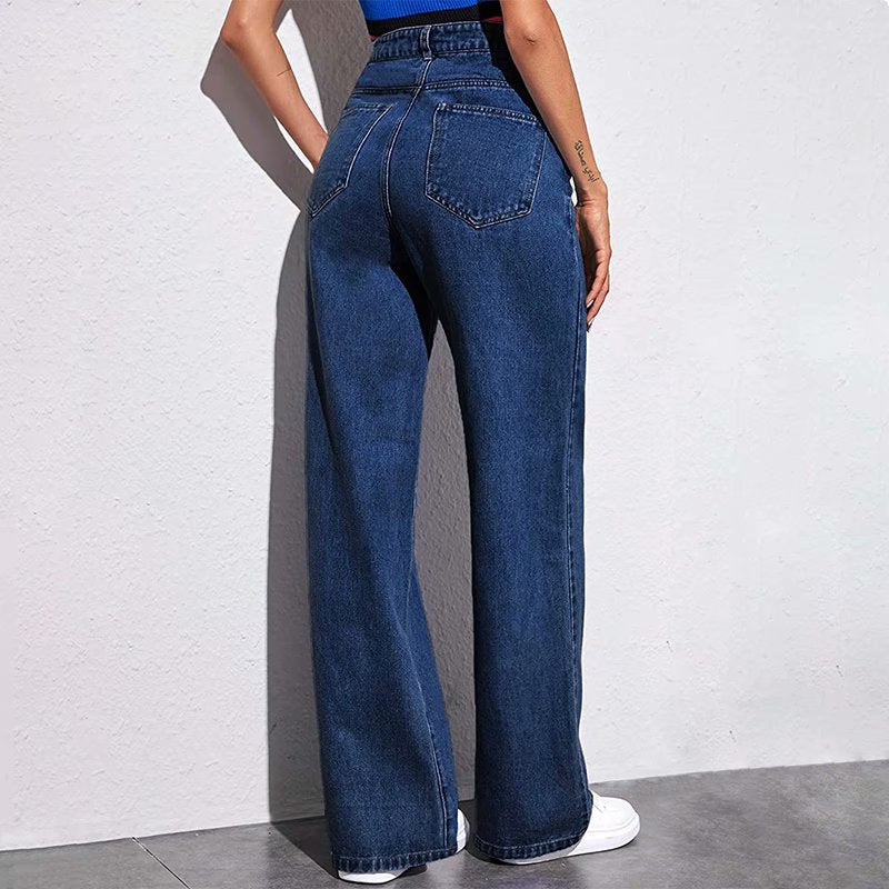 Women's High Waist Wide Leg Jeans Summer