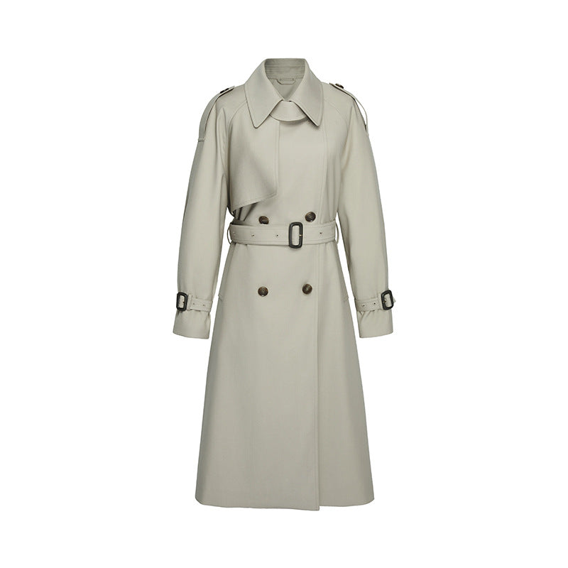 Classic Non Ironing Anti Wrinkle British Casual Extended Trench Coat Women