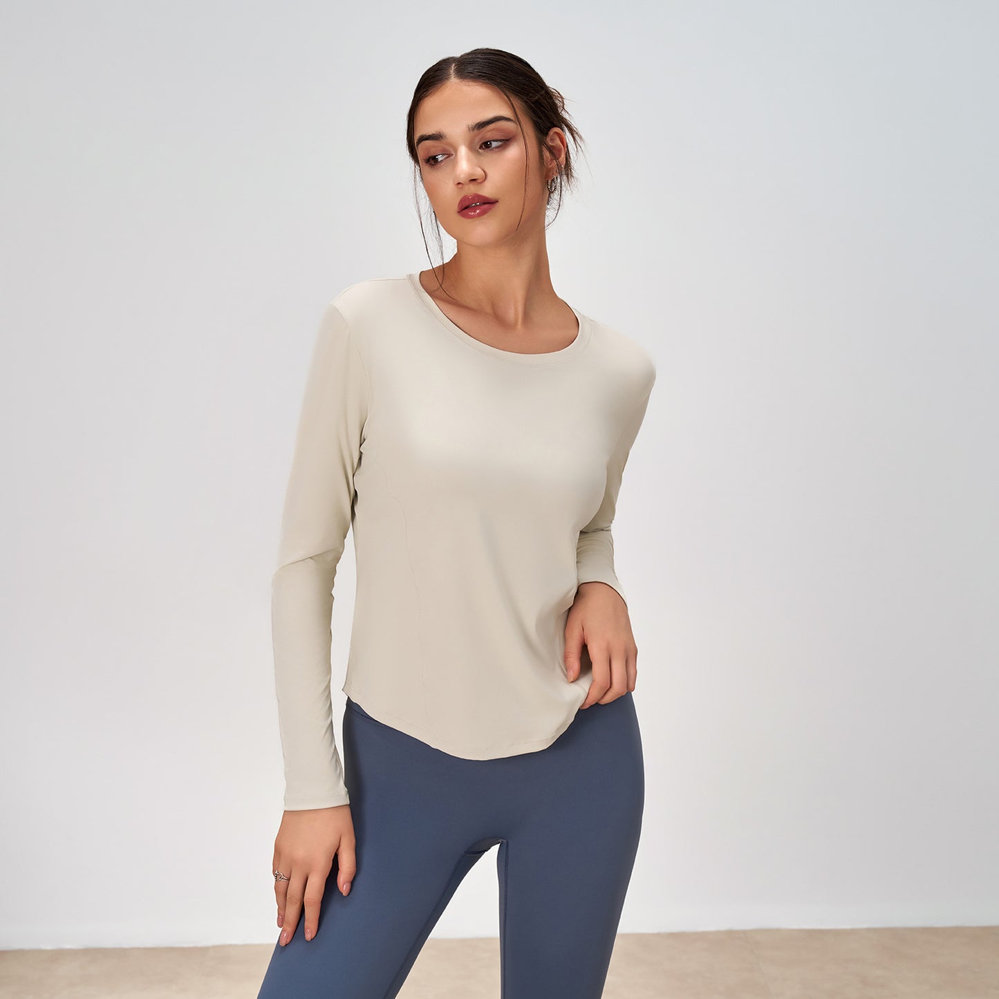 Automne Hiver Yoga Vêtements À Manches Longues Femmes Lâche Slim Fit Séchage Rapide Fitness Sports Col Rond Hauts Vêtements D'extérieur Chemisier Veste De Yoga