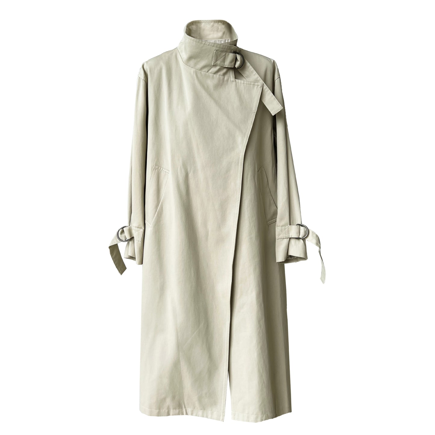 Autumn High Grade British Minimalist Static Luxury Mid Length over the Knee Trench Coat Women