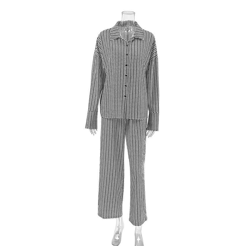 Pyjama en soie glacée pour femme, pantalon à manches longues, imprimé satin, décontracté et confortable, pour la maison