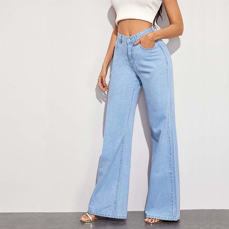 Women's High Waist Wide Leg Jeans Summer