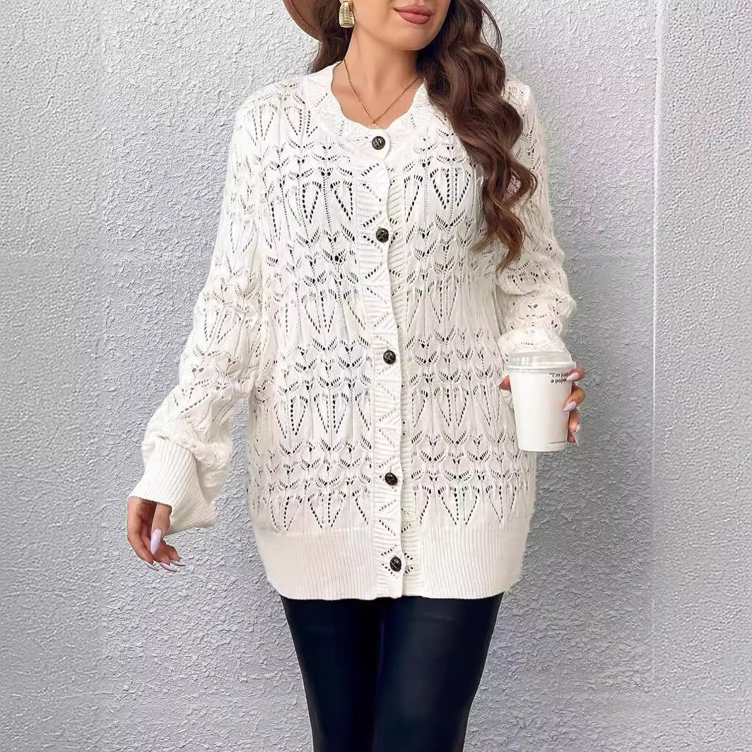 Sweater Women Clothing Custom Spring Autumn Cardigan Coat Sweater Hollow Out Cutout out