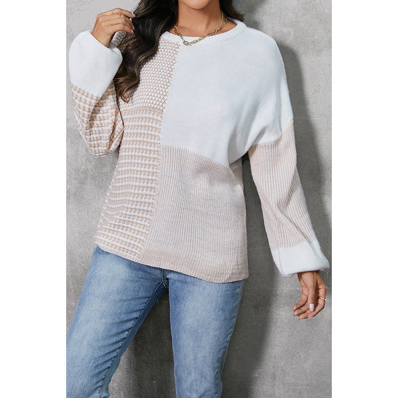 Autumn Knitted Drop Shoulder Sweater Women Hollow Out Cutout out Tied Long Sleeved Top Women