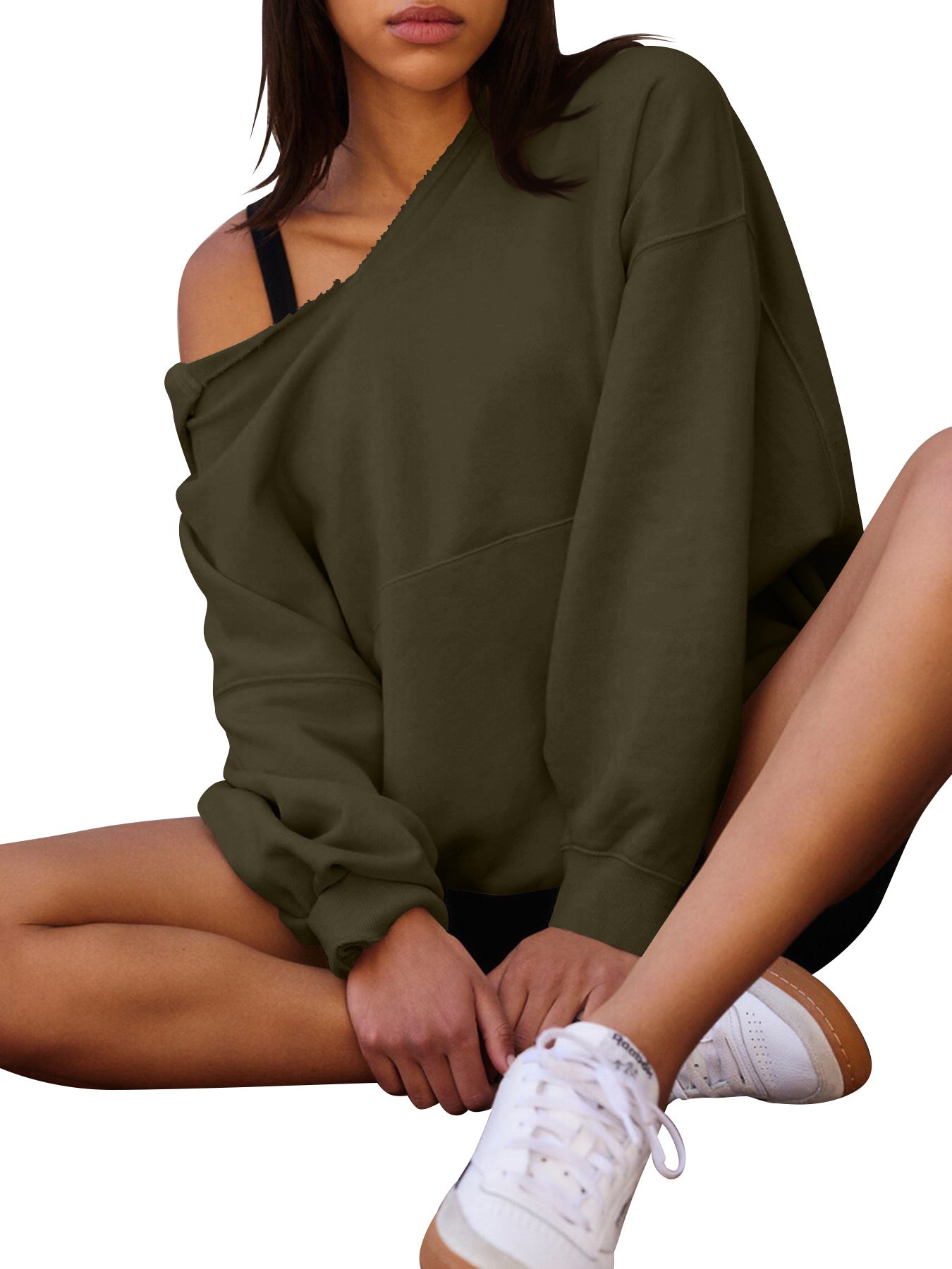 Sudadera con capucha y bolsillo informal de gran tamaño para mujer, ropa de otoño e invierno