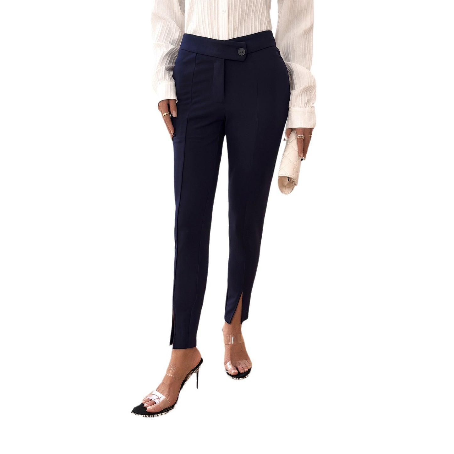 Pantalon de costume coupe slim pour femmes, tempérament de mode