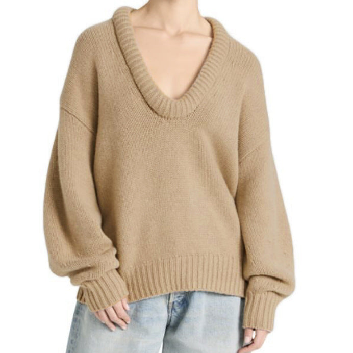 Pull tricoté décontracté à col rond pour femme, vêtement d'automne et d'hiver