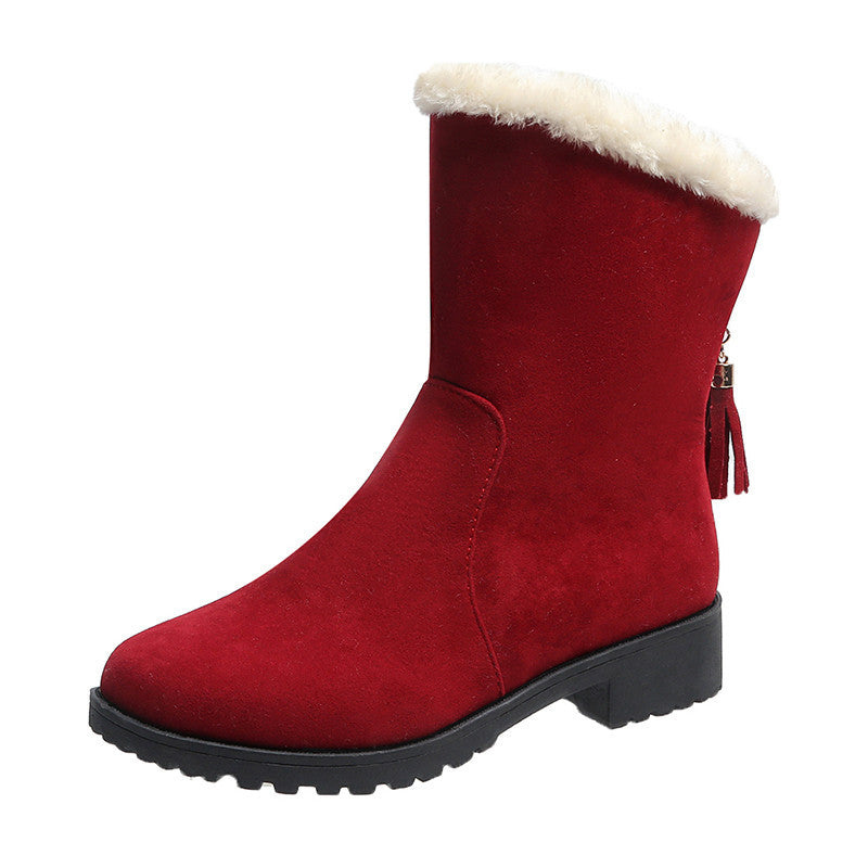 Boots Women Autumn Winter Short Cotton Boots Flat round Toe Boots Snow Boots