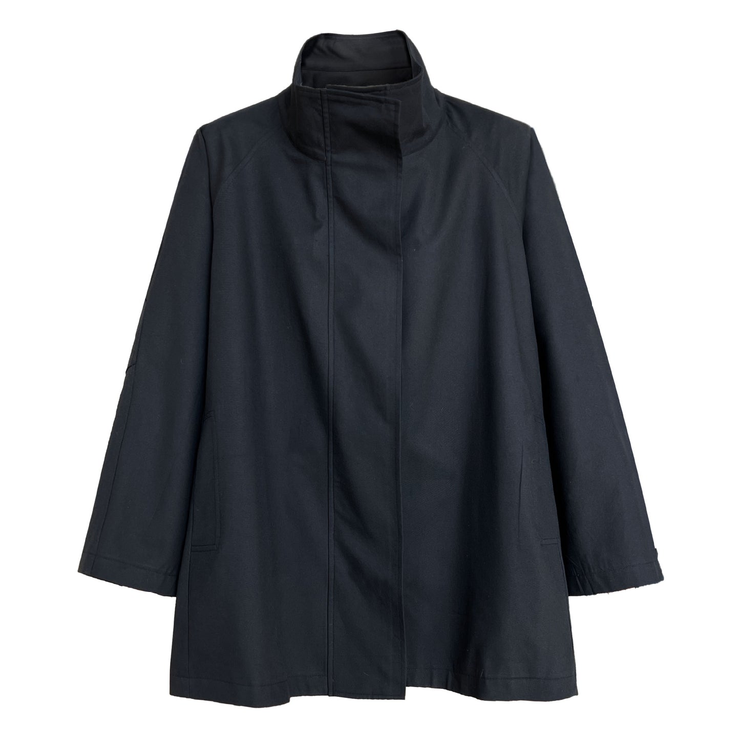 Trench-Coat à col montant pour femme, manteau minimaliste à Double patte de boutonnage, de haute qualité, printemps