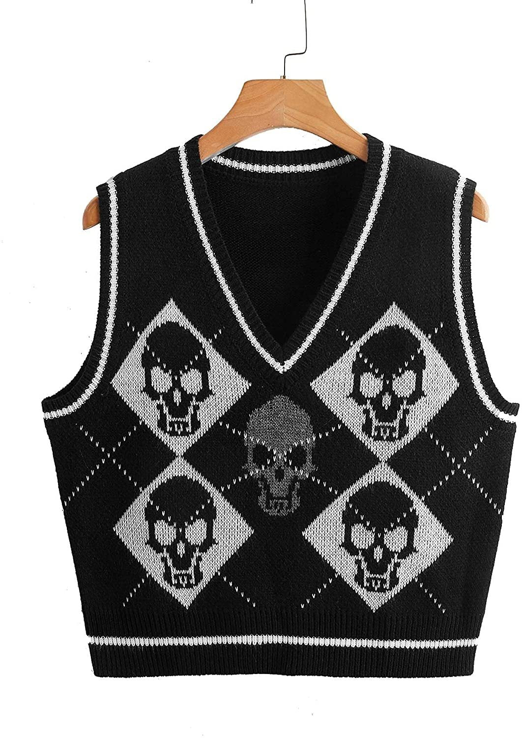 Vest Vest Coat Autumn Winter Women Clothing Outerwear Knitted Halloween Sweater V-neck