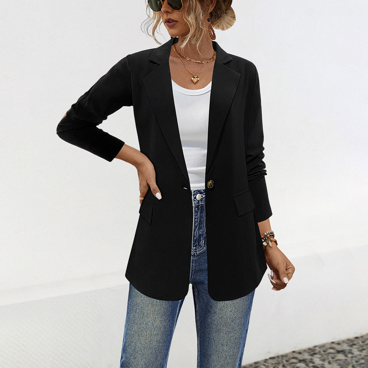 Blazer de color liso