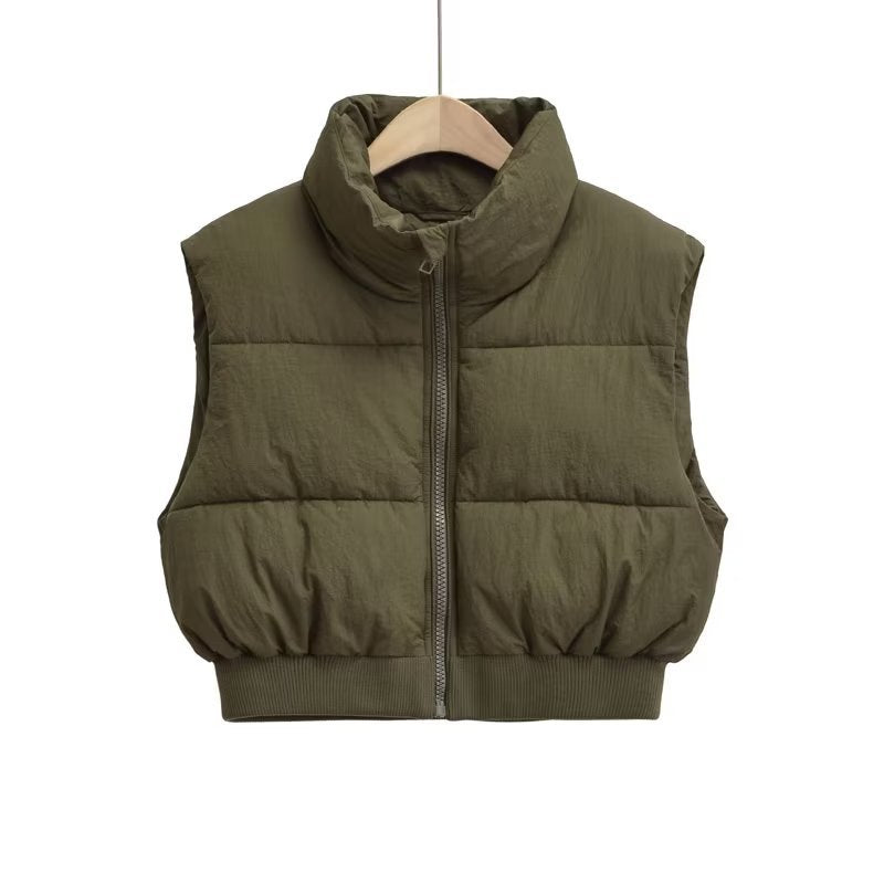 Summer Women Clothing Street City Casual Cotton Padded Jacket Vest