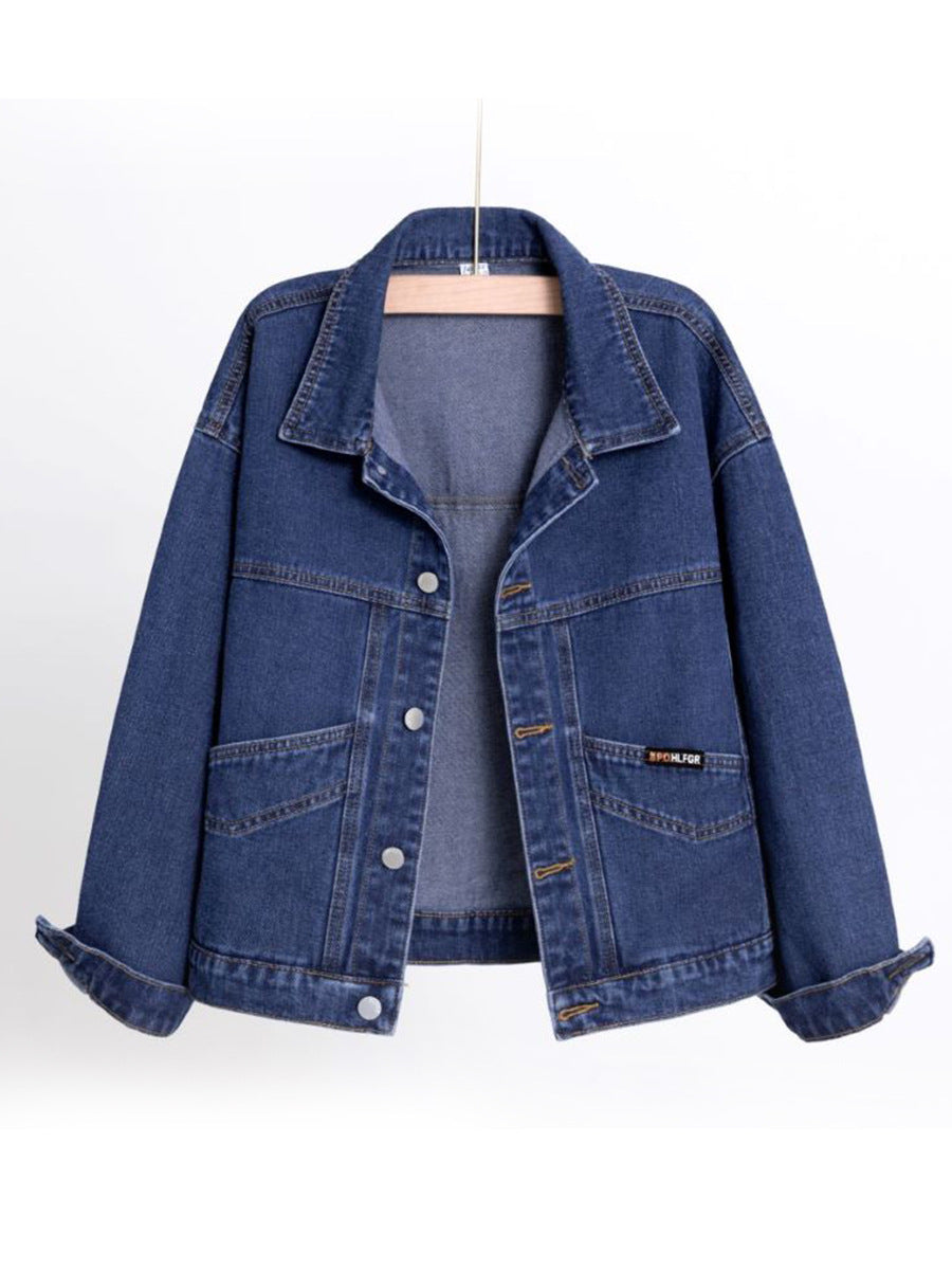 Denim Retro Shacket Women Hong Kong Denim Top Loose Fitting Workwear Jacket Internet Coat Women