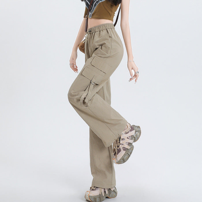 American Parachute Overalls Thin Quick-drying High Waist Slimming