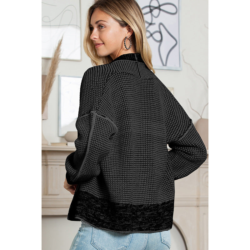 Automne hiver diamant à carreaux Cardigan pull femmes en chaud vêtements coupe large tricots femmes