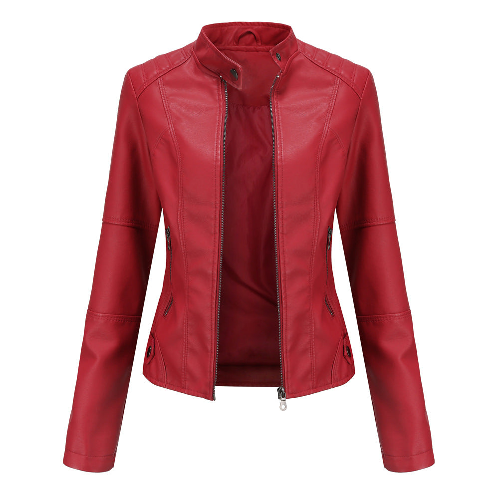 Veste courte de couleur unie pour femme automne et hiver