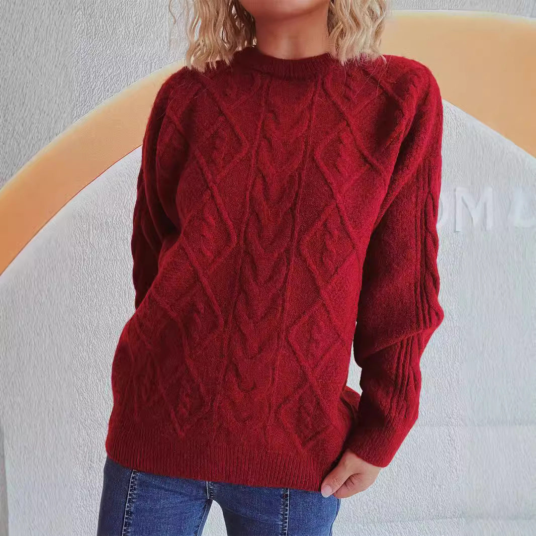 Suéter de mujer con cuello en V y manga larga de color sólido con botones y botones estilo retro para otoño e invierno