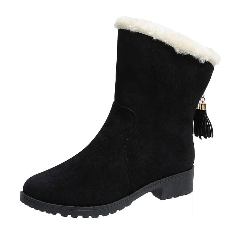 Boots Women Autumn Winter Short Cotton Boots Flat round Toe Boots Snow Boots