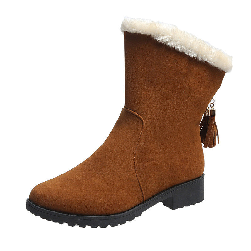 Boots Women Autumn Winter Short Cotton Boots Flat round Toe Boots Snow Boots