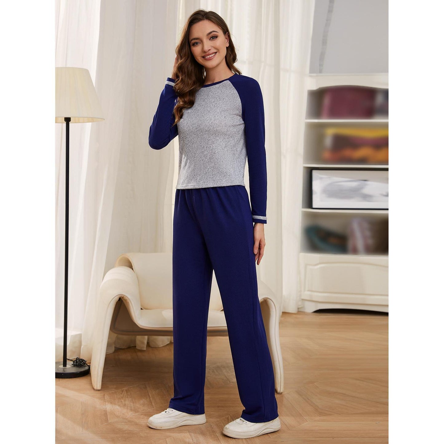 Casual Sports Two Piece Sets Autumn Winter Long Sleeves Trousers Home Pajamas Women Can Wear outside