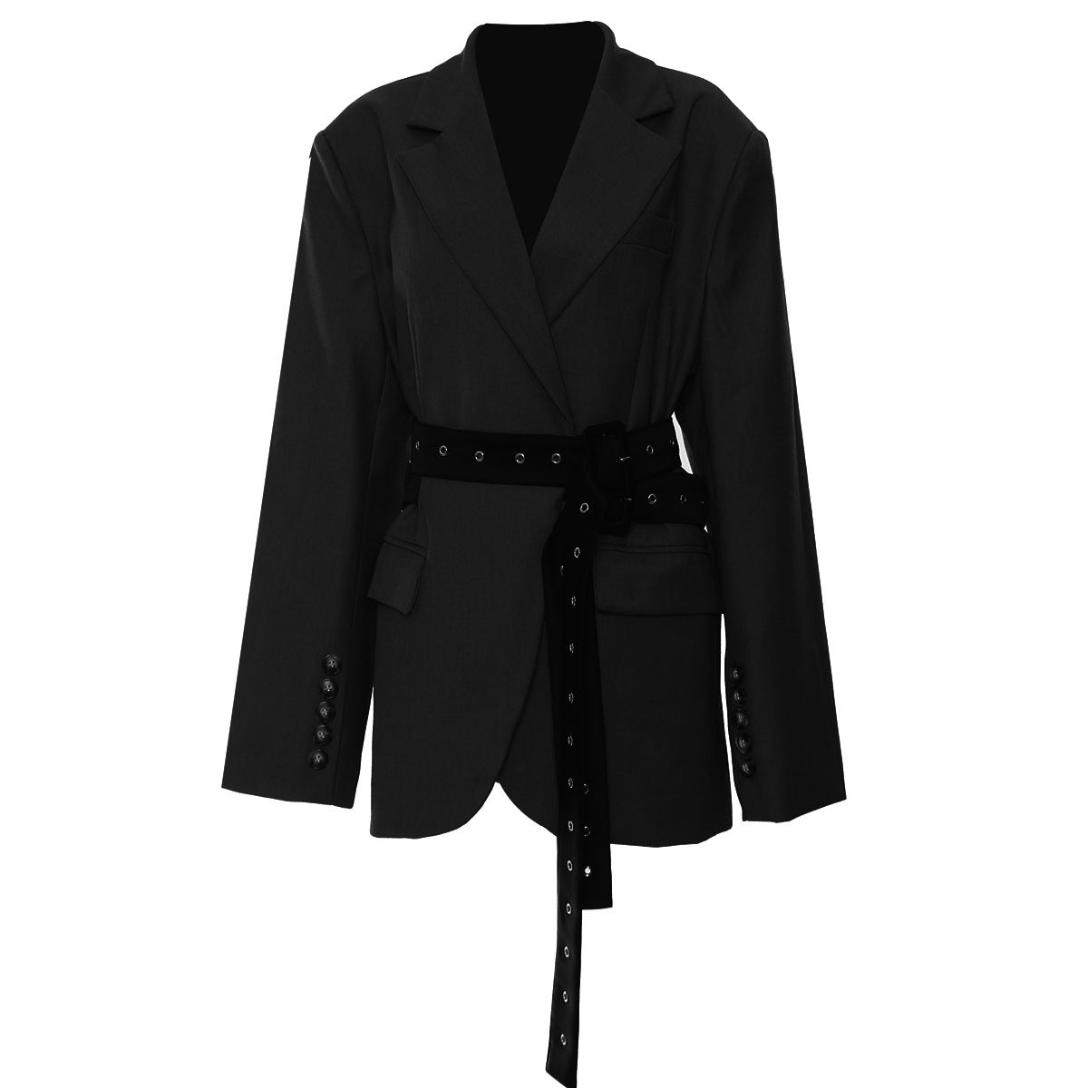 Blazer déconstruction à double ceinture pour femme, automne et hiver