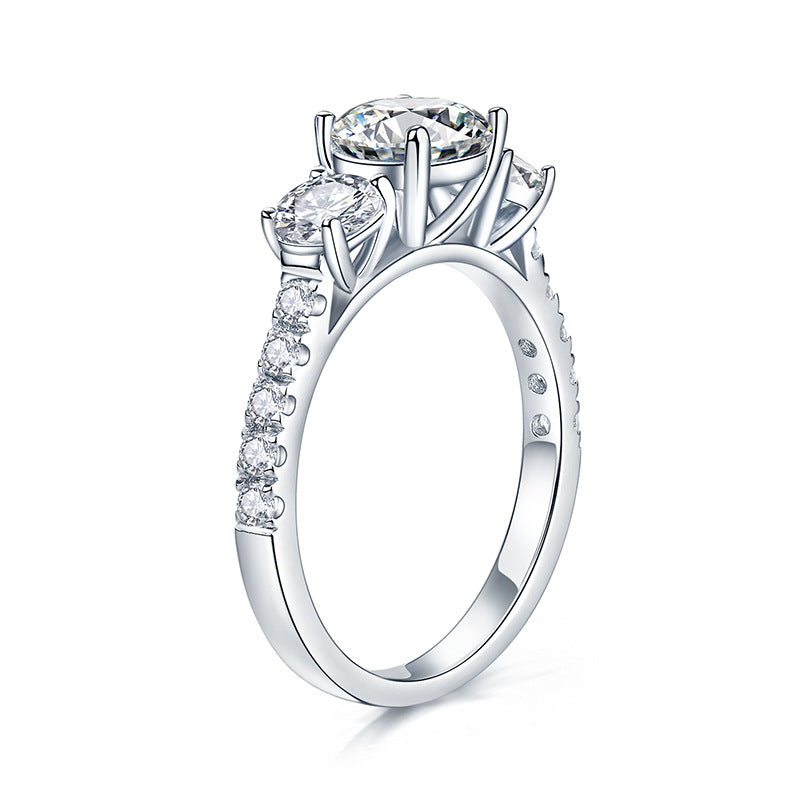 Bague Femme Moissanite Fermée En Or 18 Carats