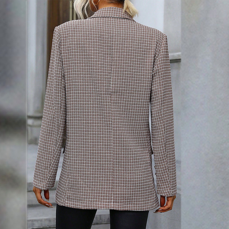 Blazer slim à carreaux pour femme