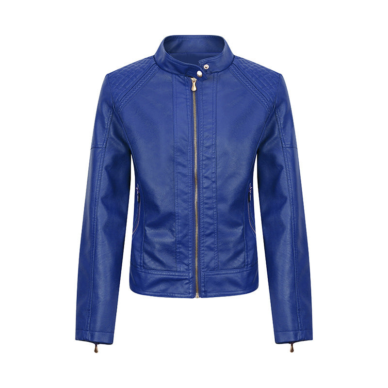 Veste en cuir synthétique pour femme, coupe slim, vêtements de moto, doublés en polaire, vêtements en cuir pour femme, automne hiver