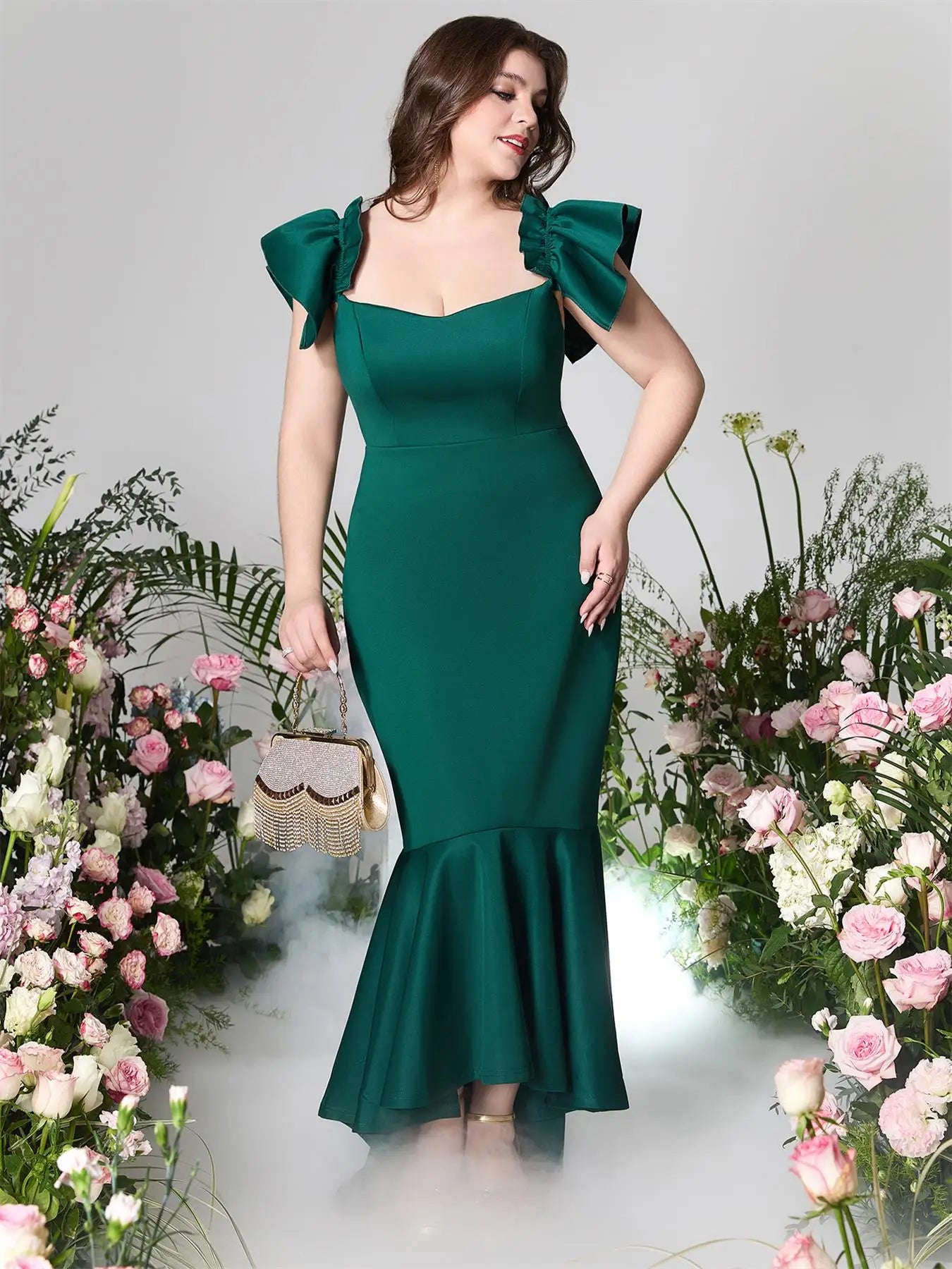 Robe tubulaire en queue de poisson, grande taille, couleur unie, jupe longue, nouveau Style élégant et polyvalent, robe de soirée pour Banquet, 2024