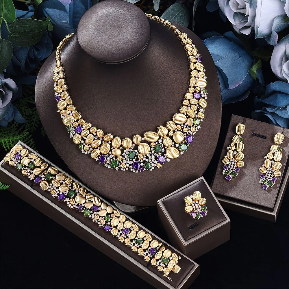 Ensemble de bijoux de mariée, nouvelle mode dubaï, ensemble de bijoux complet adapté aux accessoires de fête de mariage pour femmes, offre spéciale 2022