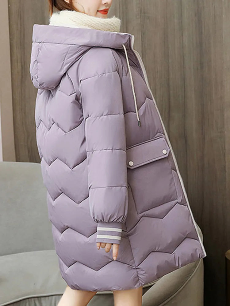 Female Down Cotton Hooded Overcoat Thick Warm Jackets Windproof Casual Coat Winter Women Jacket Coats Long Parkas Jackets