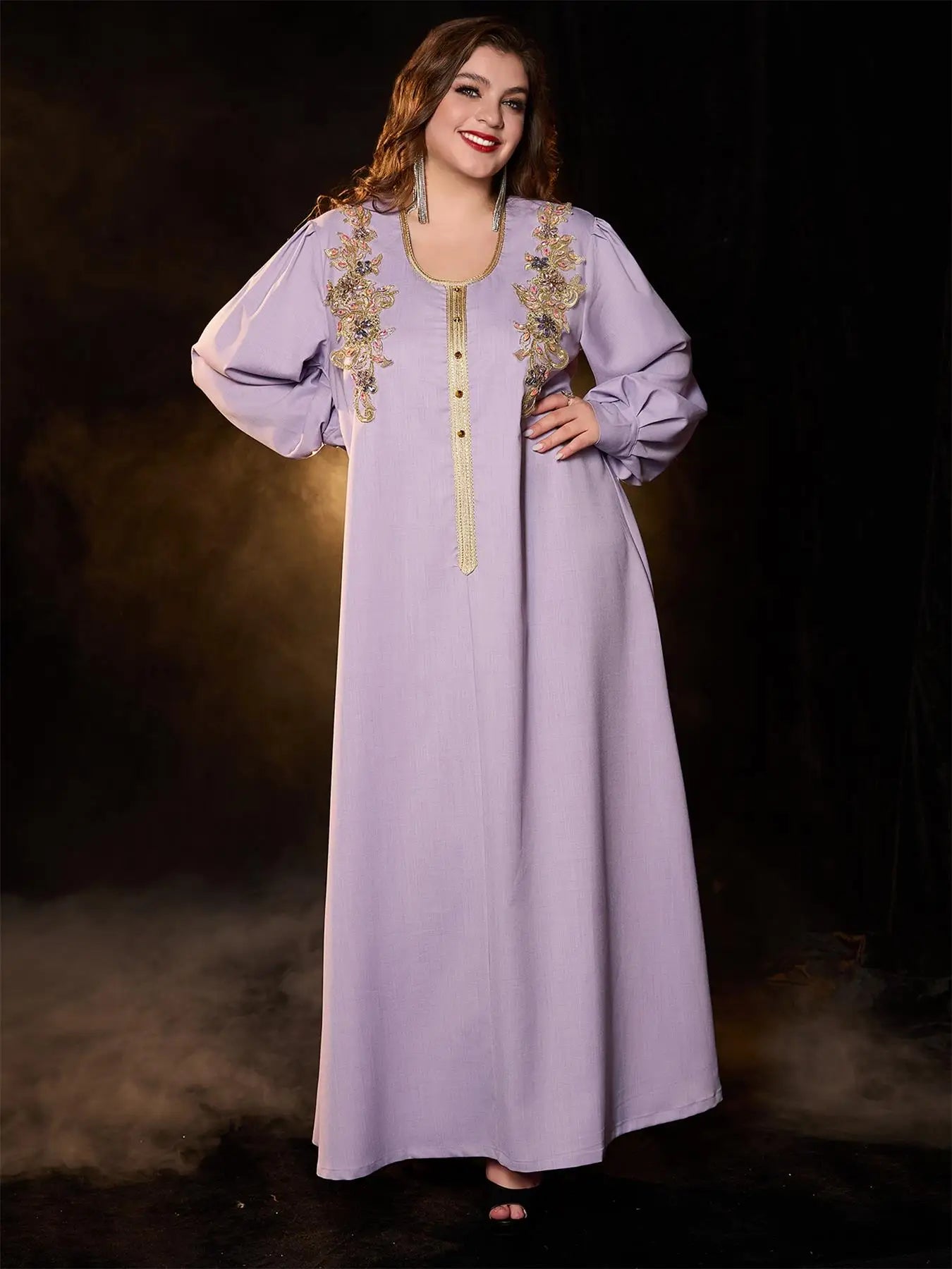 Robe arabe à manches longues et col en U pour femmes, vêtements de Ramadan, Design rétro, mode élégante, grande taille, Abaya, robe islamique turque saoudienne