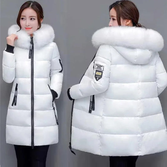 Manteaux à la mode veste d'hiver femmes Parka nouveau 2023 à capuche longue femme manteau bureau dame chaud doudoune fausse fourrure manteau d'hiver femmes