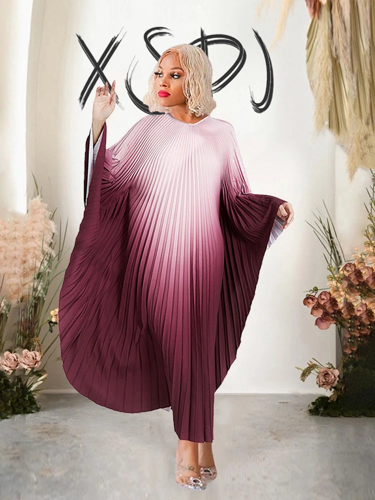 Robes de soirée élégantes et belles pour femmes, robe plissée chauve-souris, ample, Sexy, grande taille 4xl, vente en gros, livraison directe