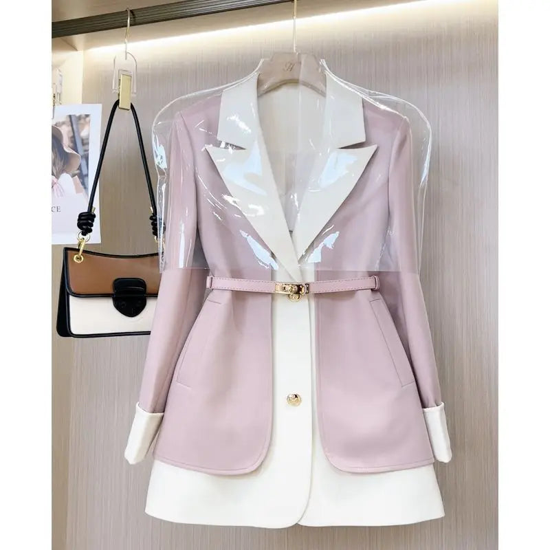 Ropa de mujer de talla grande primavera nuevo nicho único elegante francés de gama alta chaqueta versátil de dos piezas gran oferta 2023