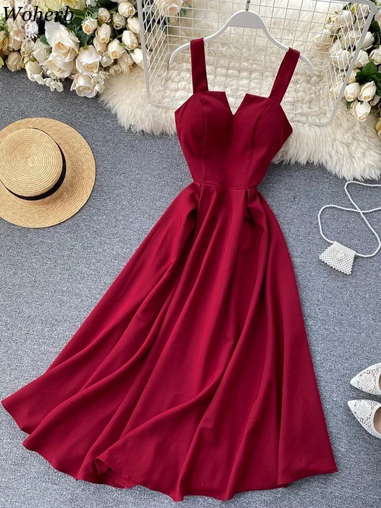 Summer Robe 2024 Dress Women V Neck Long Party Evening Dresses Sexy Tank Backless Spaghetti Strap Maxi Female Holiday Vestidos