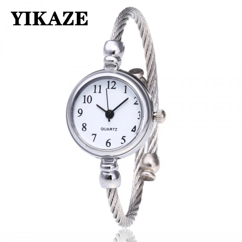 YIKAZE petit Bracelet en or montre de luxe en acier inoxydable rétro dames montre-Bracelet à Quartz mode décontractée montres à chaîne mince