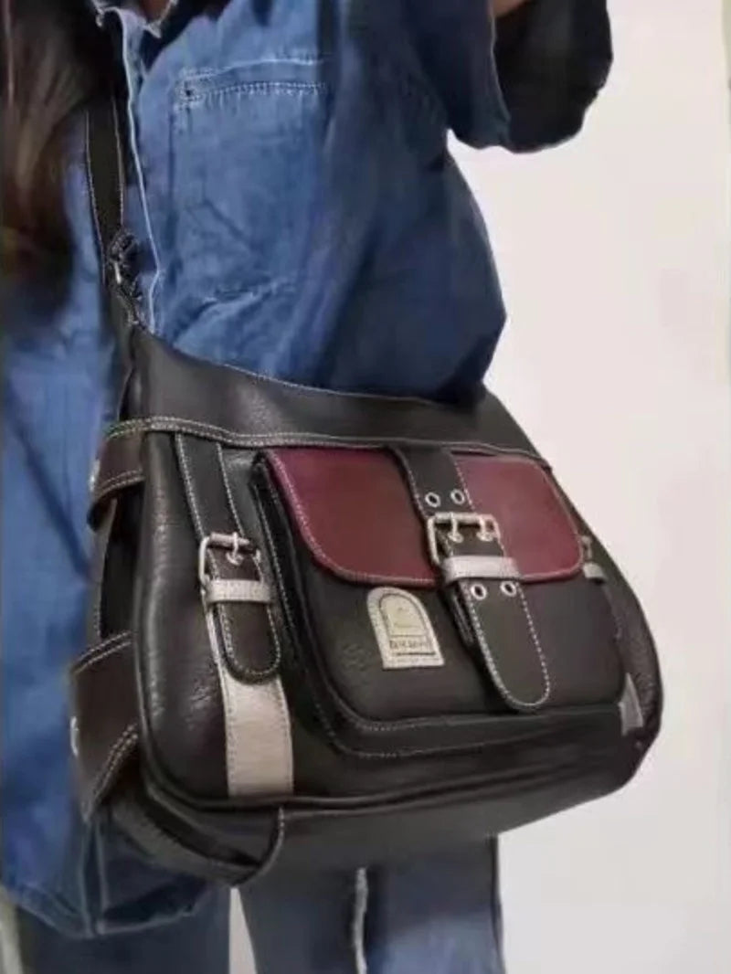 Y2K-Bolso cruzado Vintage a la moda para mujer, bolso de mano de cuero de diseñador de lujo Hip Hop, bolso de hombro Harajuku